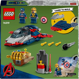 LEGO ǀ Marvel 76319 Capitan America Contro Thanos, Giocattolo Avengers con Aereo e 2 Minifigure dei Supereroi, Idea Regalo 4+, Giochi di costruzione Giocattolo Avengers con Aereo e 2 Minifigure dei Supereroi, Idea Regalo 4+, Set da costruzione, 4 anno/i, Plastica, 107 pz, 291 g