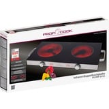 ProfiCook Piastra di cottura doppia a infrarossi PC-DKP 1211, Piastra riscaldante accaio