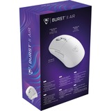 Turtle Beach Burst II Air - Mouse da gioco wireless da 2,4 GHz, ultraleggero da 47 g, sensore ottico a 26.000 DPI, batteria da 120 ore - Bianco bianco, 4 GHz, ultraleggero da 47 g, sensore ottico a 26.000 DPI, batteria da 120 ore - Bianco, Mano destra, Ottico, RF senza fili + Bluetooth, 26000 DPI, Bianco