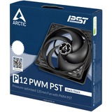 ARCTIC P12 PWM PST Case per computer Ventilatore 12 cm Nero Nero, Ventilatore, 12 cm, 1800 Giri/min, 0,3 son, 56,3 pdc/min, 95,65 m³/h