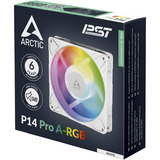 ARCTIC P14 Pro A-RGB Case per computer Ventilatore 14 cm Bianco 1 pz, Ventola bianco, Ventilatore, 14 cm, 400 Giri/min, 2500 Giri/min, 186 m³/h, Bianco