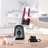 Bosch VitaPower MMB2111S Frullatore Serie | 2 450 W Argento, Mixer stand argento/Nero, Frullatore da tavolo, 0,6 L, 450 W, Argento