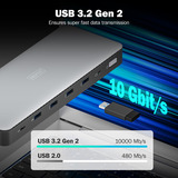 Digitus Docking station USB-C 13 porte grigio/Nero