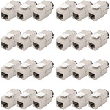 Digitus Modulo Keystone CAT 6A, schermato con supporto dei cavi intelligente, kit (24 pezzi) argento, schermato con supporto dei cavi intelligente, kit (24 pezzi), Argento, 14,5 x 35,3 x 19,5 mm, 19 g, -10 - 60 °C, 24 pz, Cina