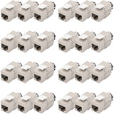 Digitus Modulo Keystone CAT 6A, schermato con supporto dei cavi intelligente, kit (24 pezzi) argento, schermato con supporto dei cavi intelligente, kit (24 pezzi), Argento, 14,5 x 35,3 x 19,5 mm, 19 g, -10 - 60 °C, 24 pz, Cina