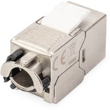 Digitus Modulo Keystone CAT 6A, schermato con supporto dei cavi intelligente, kit (24 pezzi) argento, schermato con supporto dei cavi intelligente, kit (24 pezzi), Argento, 14,5 x 35,3 x 19,5 mm, 19 g, -10 - 60 °C, 24 pz, Cina