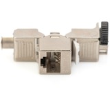 Digitus Modulo Keystone CAT 6A, schermato con supporto dei cavi intelligente, kit (24 pezzi) argento, schermato con supporto dei cavi intelligente, kit (24 pezzi), Argento, 14,5 x 35,3 x 19,5 mm, 19 g, -10 - 60 °C, 24 pz, Cina
