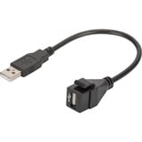 Digitus Modulo Keystone USB 2.0 USB-A maschio > USB-A femmina, Modulo di Keystone Nero