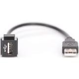Digitus Modulo Keystone USB 2.0 USB-A maschio > USB-A femmina, Modulo di Keystone Nero