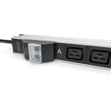 Digitus PDU IT base con profilo in alluminio, 24x C13, 4x C19, Ciabatta Nero/alluminio