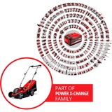 EINHELL GE-CM 18/33 Li (1x4,0Ah) Tagliaerba a spinta Batteria Nero, Rosso rosso/Nero, 0Ah), Tagliaerba a spinta, 33 cm, 2,5 cm, 6,5 cm, 30 L, 4 ruota(e)
