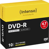 Intenso DVD-R 4.7GB, Printable, 16x 4,7 GB 10 pz, Supporti vergini DVD Printable, 16x, DVD-R, 120 mm, Stampabile, Custodia per CD, 10 pz, 4,7 GB