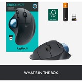 Logitech ERGO M575 Mouse Trackball Wireless - Facile controllo con il pollice, Tracciamento fluido, Design ergonomico e confortevole, per Windows, PC e Mac, con Bluetooth e USB grafite, Tracciamento fluido, Design ergonomico e confortevole, per Windows, PC e Mac, con Bluetooth e USB, Mano destra, Trackball, RF senza fili + Bluetooth, 2000 DPI, Grafite