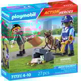 PLAYMOBIL Action Heroes Ricerca di tracce con cane, Giochi di costruzione 