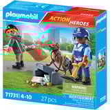 PLAYMOBIL Action Heroes Ricerca di tracce con cane, Giochi di costruzione 