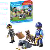 PLAYMOBIL Action Heroes Ricerca di tracce con cane, Giochi di costruzione 