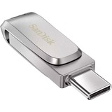 SanDisk Ultra Dual Drive Luxe unità flash USB 64 GB USB Type-A / USB Type-C 3.2 Gen 1 (3.1 Gen 1) Acciaio inossidabile argento, 64 GB, USB Type-A / USB Type-C, 3.2 Gen 1 (3.1 Gen 1), 150 MB/s, Girevole, Acciaio inossidabile