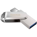 SanDisk Ultra Dual Drive Luxe unità flash USB 64 GB USB Type-A / USB Type-C 3.2 Gen 1 (3.1 Gen 1) Acciaio inossidabile argento, 64 GB, USB Type-A / USB Type-C, 3.2 Gen 1 (3.1 Gen 1), 150 MB/s, Girevole, Acciaio inossidabile
