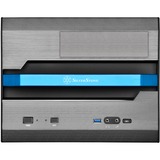 SilverStone Sugo SG12 vane portacomputer Scrivania Nero, Chassis Tower Nero, Scrivania, PC, Alluminio, Acciaio, Micro-ATX, Mini-DTX, Mini-ITX, Nero, 8,2 cm
