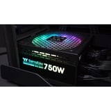Thermaltake Toughpower GF2 ARGB alimentatore per computer 750 W 24-pin ATX Nero, Alimentatore PC Nero, 750 W, 100 - 240 V, 900 W, 50/60 Hz, 10 A, Attivo