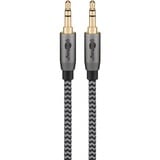 goobay Cavo di collegamento audio Plus AUX 3,5mm stereo Nero/Argento