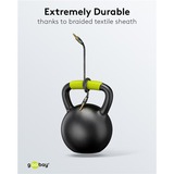 goobay Cavo di collegamento audio Plus AUX 3,5mm stereo Nero/Argento