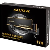 ADATA LEGEND 960 MAX 1 TB M.2 PCI Express 4.0 NVMe 3D NAND, Disco a stato solido grigio scuro/Oro, 1 TB, M.2, 7400 MB/s