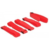 DeLOCK 18705 Velcro Rosso 5 pz, Fascette ferma-cavo rosso, Rosso, 20 mm, 300 mm, 5 pz