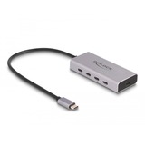 DeLOCK DeLock USB 10 Gbps USB Type-C Hub con 4 x USB Type-C + 1 x USB Type-C PD 85 Watt, Hub USB grigio