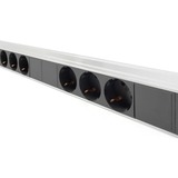 Digitus Multipresa con profilo in alluminio, 18 vie, 42U, Ciabatta Nero/alluminio