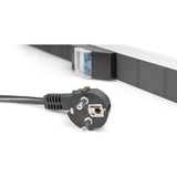 Digitus Multipresa con profilo in alluminio, 18 vie, 42U, Ciabatta Nero/alluminio