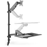 Digitus Postazione di lavoro flessibile per lavorare in piedi o seduti, montaggio a parete, schermo singolo, Base per monitor Nero, montaggio a parete, schermo singolo, 8 kg, 43,2 cm (17"), 81,3 cm (32"), 100 x 100 mm, Regolazione altezza, Nero