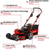 EINHELL GE-CM 36/47 S HW Li Batteria Nero, Rosso, Rasaerba rosso/Nero, 47 cm, 3 cm, 6,5 cm, 700 m², 75 L, 3300 Giri/min
