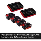 EINHELL GE-CM 36/47 S HW Li Batteria Nero, Rosso, Rasaerba rosso/Nero, 47 cm, 3 cm, 6,5 cm, 700 m², 75 L, 3300 Giri/min