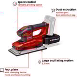 EINHELL Levigatrice orbitale a batteria Power X-Change TE-OS 18/230 Li-Solo, 18Volt rosso/Nero