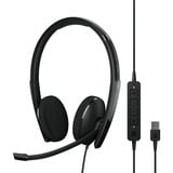EPOS ADAPT 160T USB II Auricolare Cablato A Padiglione Ufficio USB tipo A Nero, Headset Nero, Cablato, Ufficio, 20 - 20000 Hz, 136 g, Auricolare, Nero