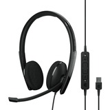 EPOS | SENNHEISER ADAPT 160T USB II Auricolare Cablato A Padiglione Ufficio USB tipo A Nero Nero, Cablato, Ufficio, 20 - 20000 Hz, 136 g, Auricolare, Nero