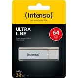 Intenso Ultra Line unità flash USB 64 GB USB tipo A 3.2 Gen 1 (3.1 Gen 1) Argento argento, 64 GB, USB tipo A, 3.2 Gen 1 (3.1 Gen 1), 70 MB/s, Cuffia, Argento