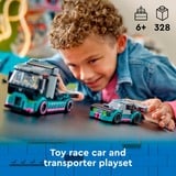LEGO City Auto da corsa e trasportatore, Giochi di costruzione Set da costruzione, 6 anno/i, Plastica, 328 pz, 519 g