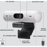 Logitech Brio 500, Webcam bianco/Nero