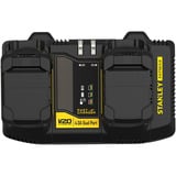 Stanley Caricabatterie rapido a doppio vano V20 (18V / 4A) per batterie V20 Nero/Giallo