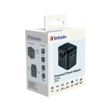 Verbatim 49543 adattatore per presa di corrente Universale Nero, Viaggio di spina Nero, Universale, Universale, Tipo A, Tipo B, Tipo C (Europlug), Tipo E (FR), Tipo F, Tipo G (UK), Tipo I (AU), Tipo J (CH),..., Tipo A, Tipo B, Tipo C, Tipo D (UK), Tipo E (FR), Tipo F, Tipo G (UK), Tipo H (IL), Tipo I (AU),..., 100 - 250 V, 50 - 60 Hz