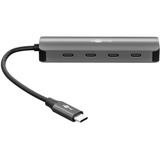 goobay Goobay Slim 4-Port USB-Hub Tipo-C, Hub USB grigio