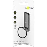 goobay Goobay Slim 4-Port USB-Hub Tipo-C, Hub USB grigio