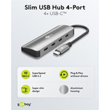 goobay Goobay Slim 4-Port USB-Hub Tipo-C, Hub USB grigio