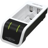 Ansmann Comfort Mini Batteria per uso domestico dC, USB, Caricabatterie bianco/Nero, Nichel-Metallo Idruro (NiMH), Stilo AA, Mini Stilo AAA