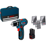 Bosch GSR 12V-15 Professional 1300 Giri/min 600 g Nero, Blu, Trapano avvitatore blu/Nero, Trapano con impugnatura a pistola, Nero, Blu, 1 cm, 1300 Giri/min, 1,9 cm, 1 cm