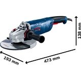Bosch GWS 24-230 P smerigliatrice angolare 23 cm 6500 Giri/min 2400 W 5,9 kg blu, 6500 Giri/min, 23 cm, AC, 5,9 kg, Motore senza spazzole