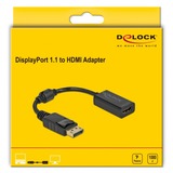 DeLOCK 61011 cavo e adattatore video 0,15 m DisplayPort HDMI Nero Nero, 0,15 m, DisplayPort, HDMI, Maschio, Femmina, Dritto