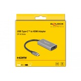 DeLOCK 62632 adattatore grafico USB 7680 x 4320 Pixel Grigio grigio, USB tipo-C, Uscita HDMI, 7680 x 4320 Pixel